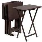 PJ Wood 5-Piece TV Tray Folding Woo