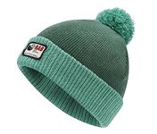 Rab Essential Bobble Pom Beanie for Everyday Use & Skiing - Green Slate/Glacier Blue - One Size