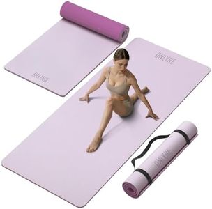 Yoga Mat Thick(10mm) Exercise Mat Non Slip Anti-tear,72"x35" Extra Large Pilates Mats for Home Workouts, Gym & Floor Stretching with Carrier Strap (Deep pink + Light pink)
