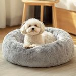 JOLLYVOGUE Calming Donut Dog Bed & 