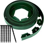 Garden Art Lawn/Landscape Edge 10 Mtr Long 2mm Thickness | No Diging Planstic Lawn Divider Useful for Tree Surrounding, Garden Fence, Flower Bed Edge with 40 Anchoring Nails/Spikes (10 CM HT, Green)