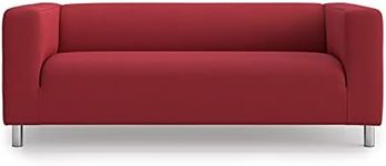 MASTERS OF COVERS Klippan Loveseat Slipcover for The IKEA 2 Seater Klippan Loveseat Sofa Cover Replacement-Cotton Red