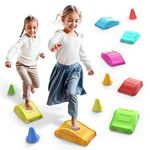 Tigerhu Stepping Stones Kids 7-Piece Set, Stepping Stones for Kids up to 120 KG, Stepping Stones Garden, Kids Indoor Toys and Outdoor Toys, Creative Present for Children Over 3 Years Old