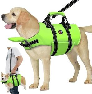 Dogcheer Dog Life Jacket with Back Zipper, High Buoyancy Puppy Swimming Vest, Dog Life Vest for Boating, Reflective Pet Floating Swim Vest PFD for Small Medium Large Dogs-Green,XL