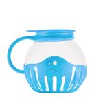 Popcorn Maker Popcorn Machine The Pop Pot Microwave Borosilicate Glass Bowl | Healthy, Fat-Free, Movie-Style Popcorn | Low Calorie | Dishwasher Safe | Easy Clean | Gourmet Popper (2LTR) (Sky Blue)