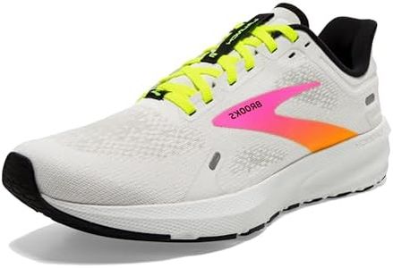 Brooks Men's Launch 9 Sneaker, White Pink Nightlife, 10 US