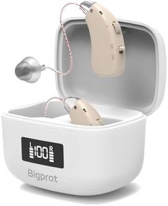 Hearing Aids Rechargeable for Seniors, Lightweight Hearing Amplifiers for Adults Hearing Loss with Noise Cancelling,Portable Behind-the-Ear Hearing Aid Headphones Charging Case Stepless Volume Control