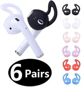 JNSA 6 Pairs Silicone Ear Tips Ear Hooks Compatible with Apple AirPods/EarPods,Silicone Soft Covers Anti-Slip Sport Earbud Tips, Anti-Drop Ear Hook Gel Headphones Earphones Tips,6 Colors