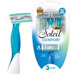 BIC Soleil Comfort Women's Disposable Razor, Four Blade, Count of 3 Razors, For a Smooth and Close Shave