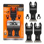 JORGENSEN 3Pcs Multi Tool Blades for Metal, Carbide Multitool Blades with TiALN Coated Teeth, Universal Quick Release Oscillating Saw Blades Fit for Bosch Fein Makita Milwaukee Ryobi