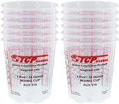 Custom Shop - Pack of 12 Each - 16 Ounce Paint Mixing Cups - 1 Pint - Cups Have calibrated Mixing ratios on Side of Cup