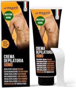 Elmaris - MAXI paquete 400ml Crema depilatoria para hombre ultrarrápida y lenitiva, con Manteca de Karité y Bisabolol. Depilación de las partes íntimas, pecho, espalda, piernas, brazos