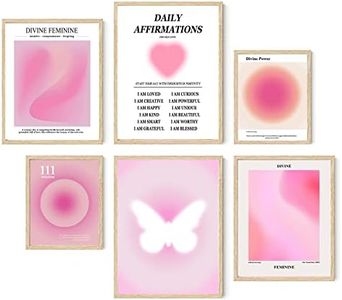 PWTXKAH Trendy Wall Art Prints Angel Number Poster Pink Aura Artwork Colorful Gradient Painting Daily Affirmations Women Picture Aura Poster Canvas Colorful Aesthetic Prints Room 8x10inch Unframed