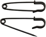 Amanaote Gun Black Safety Pins 50mm X 8 mm Size Jewelry for Kilts Blankets Skirts Crafts Pack of 20