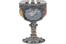 Nemesis Now Sigil Goblet 18cm Game of Thrones, Resin w/Stainless Steel Insert, Silver, 1 Count (Pack of 1)