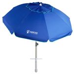 AMMSUN 6.5 ft Beach Umbrellas for Sand Heavy Duty Wind Portable, Outdoor Umbrella with Sand Anchor & Carry Bag, UV 50+ Protection, Push Button Tilt, Ideal for Beach, Patio and Travel (Navy Blue)