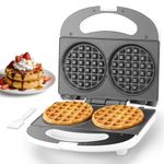 SugarWhisk Double Mini Waffle Maker Machine, Chaffle Maker, Waflera Electrica, Small Waffle Iron for Waffles, Keto Chaffles, Hash Browns, Cookies, 4 Inch
