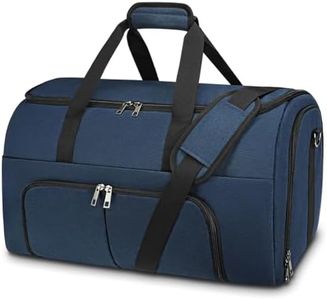 Pucuwu Garment Bags for Travel - Large Suit Bag for Men Carry On Garment Bag, Convertible Garment Duffle Bag with Shoes Compartment, 2 in 1 Hanging Dress Suitcase Suit Travel Bags (Blue)