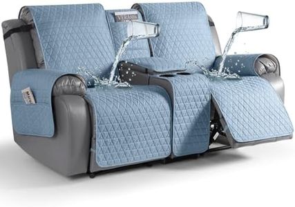 TAOCOCO 100% Waterproof Loveseat Recliner Cover with Console, Stay in Place
