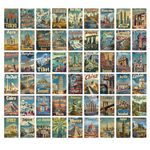 Wallgasm Travel Posters Kit - Set of 54, 4 x 6 Inches Posters Aesthetic Room Decor Item | Posters for Bedroom, Livingroom Decor | Office Decor Item Mini Poster Set