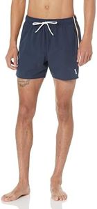 BOSS Men's Standard Solid Swim Trunk with Iconic Side Stripe, Royal Sky Captain Blue, Medium