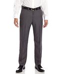 Haggar Mens Cool 18 Classic Fit Flat Front Hidden Expandable Waistband Casual Pant, Grey, 32W x 32L