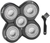 1 PCS Head Shaver Replacement Blades,Valentines Day Gifts for Him Mens Husband Dad - Birthday Gift Ideas for Dad, 5-Blade Shaver Heads for Bald and Face Hair with Cleaning Brush