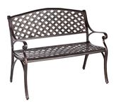 Patio Sense Antique Bronze Cast Aluminum Patio Bench