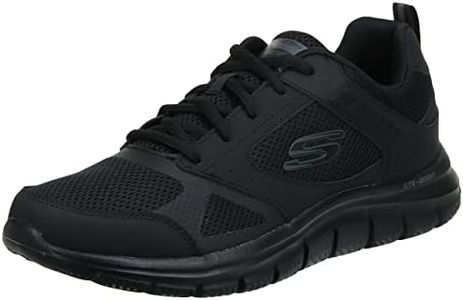 Skechers Men's Track-SYNTAC Sneaker, Black Leather Mesh Black Trim, 10 UK