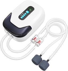 MoonOrange Aquarium Air Pump, Rechargeable Portable Oxygen Pump with Single/Dual Outlets, Quiet Aerator for Fish Tank up to 30/70 Gallon, Outdoor Fishing, Fish Transport and Power Cut.