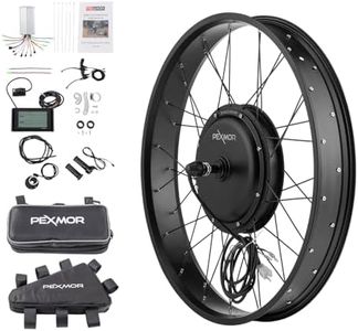 PEXMOR Electric Bike Conversion Kit, 48V 1000W 26" Fat Front Wheel E-Bike Conversion Kit, Ebike Hub Motor Kit Upgrade 3 Mode Controller w/PAS/LCD Display/Twist Throttle Bicycle Ebike Wheel Kit