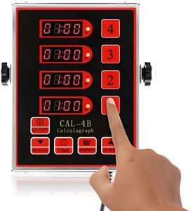 BEAMNOVA 4 Channel Digital Kitchen Timer Cooking Loud Alarm Stainless Steel Clock Hours and Minutes Seconds Volume Control Electronic Calculator