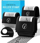 Identity Protection Roller Stamps Wide Kit, Secure Confidential ID Blackout Security, Anti Theft and Privacy Safety (Classy Black, 3 Pack + 1 Box Cutter)