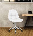 Deal Dhamaal Height-Adjustable Faux-Leather Office Desk Chair in White Color