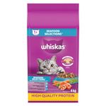 Whiskas Seafood Selections Adult Dry Cat Food With Real Salmon, 4kg bag