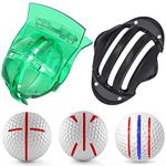 Uniclife 2 PCS Golf Ball Liner Template for Putt Linear Alignment Kit with Spring Clamp and Tri-line Stencils Golf Line with Cross Arrow and Tri-line Patterns