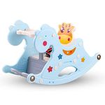 Baybee Baby Rocking Horse for Kids, Baby Swing Chair for Kids, Plastic Swing Horse Ride-on Toy for Kids- Baby Rocking Chair for Kids Indoors Outdoors for 1 to 3 Years Boy Girl (Blue)