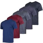 5 Pack: Boys Girls Active Athletic Quick Dry Dri Fit Short Sleeve T-Shirts Crew Neck Tops Teen Gym Undershirts Tees Youth Basketball Clothes Moisture Wicking Tshirt-Set 10,Medium (8-10)