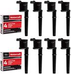 MAS Set of 8 Ignition Coils Pack + 8pcs Motorcraft Platinum Spark Plug SP493 Compatible with Lincoln Navigator Blackwood Mark VIII Ford Mustang Replacement for DG543 UF191 DG492 DG512