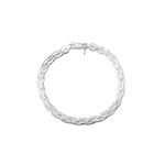 Amberta Women's 925 Sterling Silver Braided Herringbone Chain Bracelet (Length 7.5 inch): Silver