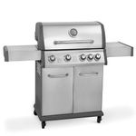 Dellonda 4+1 Burner Deluxe Gas BBQ with Piezo Ignition, Stainless Steel - DG17