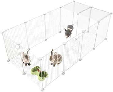 HOMIDEC Pet Playpen,Small Animals Cage DIY Wire Yard Fence with Door for Indoor/Outdoor Use,Portable for Puppies,Kitties,Bunny,Turtle 48" x 24" x 16"