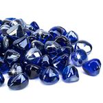 Mr. Fireglass 1/2" Reflective Fire Glass Diamonds with Fireplace and Fire Pit, 10 lb, Cobalt Blue