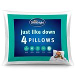 Silentnight Just Like Down Pillows Pack of 4 – Soft Medium Support Comfy Pillows with Just Like Down Filling for Extra Comfort – Hypoallergenic and Machine Washable – 4 Pack