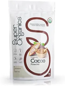 Super Organics Cacao Powder – Organic, Raw & Unsweetened – 100% Pure Dark Chocolate, Vegan, Non-GMO, Gluten-Free, Antioxidant-Rich, 6 oz