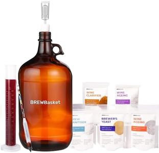 BREWBasket Fermentation Carboy 4 L with Wine Making Supplies, Hydrometer and Recipe Guide (Kit + Hydrometer)
