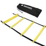 Navaris Speed Ladder 6m - Agility Ladder with 12 Adjustable Rungs - Indoor/Outdoor Equipment for Football and Fitness Training - For Kids or Adults