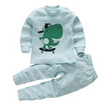 Bold N Elegant Summer Cotton Cartoon Animal Fruit Print Kids Tshirt Pajamas Pant for Baby Boy Girl (3-4 Years, Green)