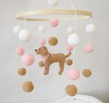 Baby Crib Mobile for Girls Boys Dog Theme Baby Mobile for Crib Mobile for Bassinet with Felt Ball