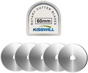 5 Pack Rotary Cutter Blades 60mm, KISSWILL Rotary Blades 60mm Fits Olfa, Dremel, Truecut, DAFA, Fiskars Rotary Cutter Blades Replacement, Sharp & Durable